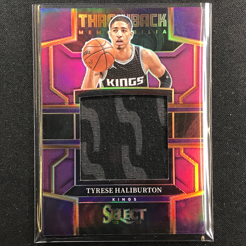2022-23 Select Tyrese Haliburton Throwback Memorabilia Jersey Purple 6/99