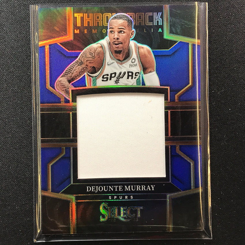 2022-23 Select Dejounte Murray Throwback Memorabilia Jersey Blue 4/75