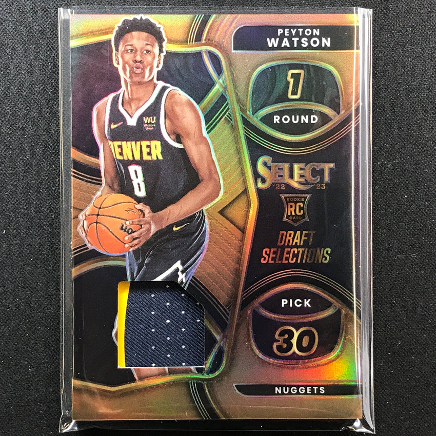 2022-23 Select Peyton Watson Draft Selections Rookie Jersey Patch Copper 7/49