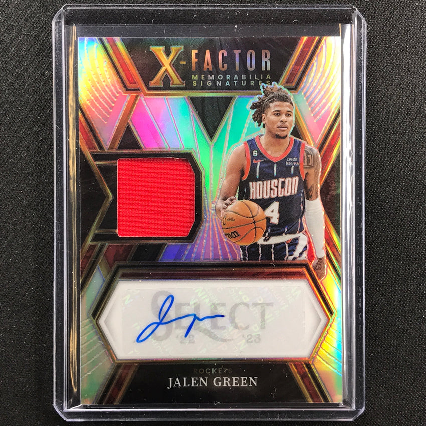 2022-23 Select Jalen Green X-factor Memorabilia Jersey Auto Silver Prizm 116/149
