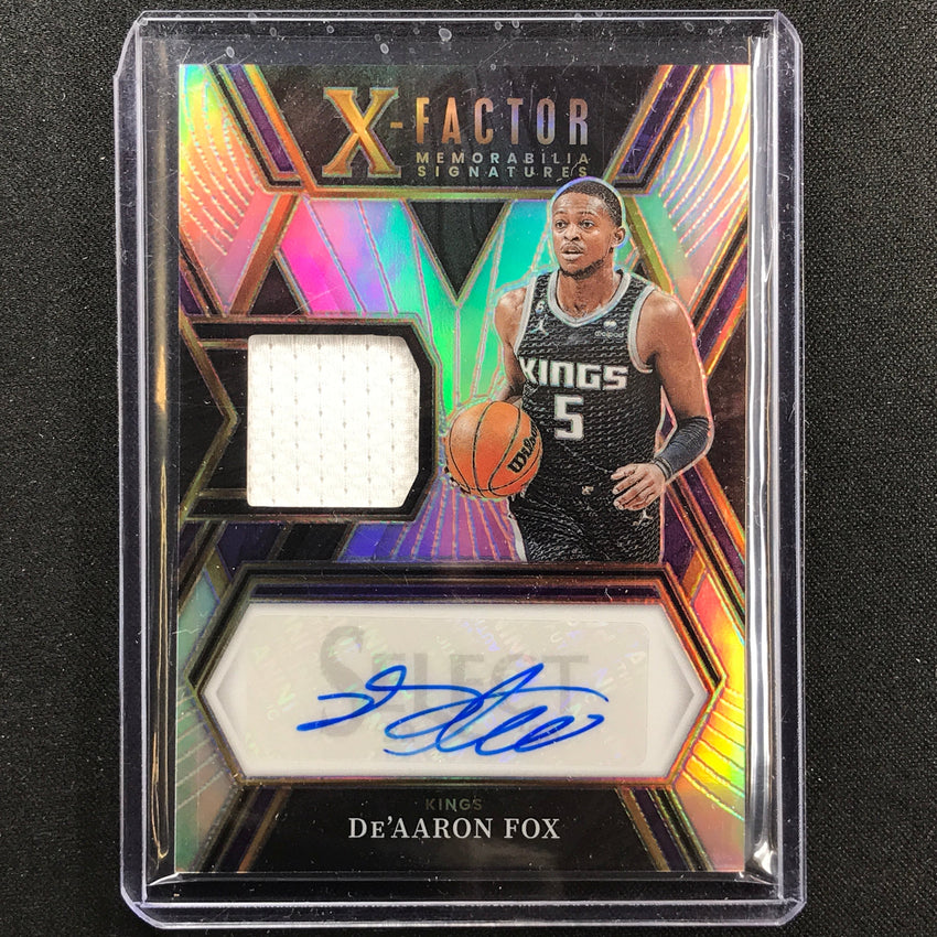 2022-23 Select Deaaron Fox X-factor Memorabilia Jersey Auto Silver Prizm 36/99