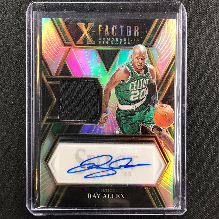 2022-23 Select Ray Allen X-factor Memorabilia Jersey Auto Silver Prizm 9/75