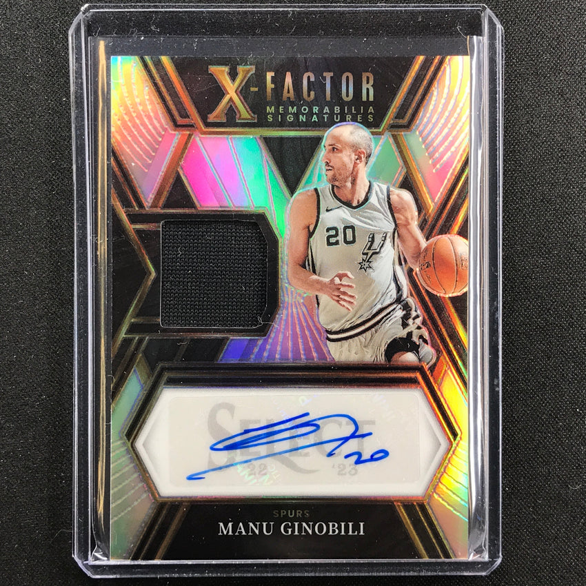 2022-23 Select Manu Ginobili X-factor Memorabilia Jersey Auto Silver Prizm 59/75