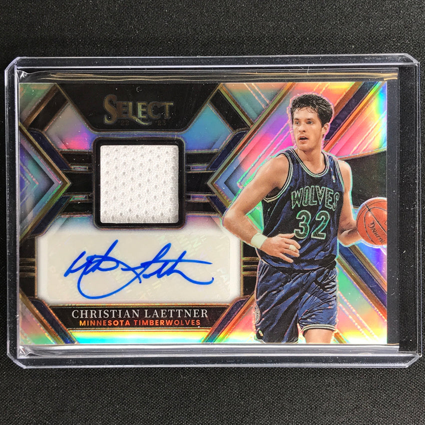 2022-23 Select Christian Laettner Memorabilia Jersey Auto Silver Prizm 161/199