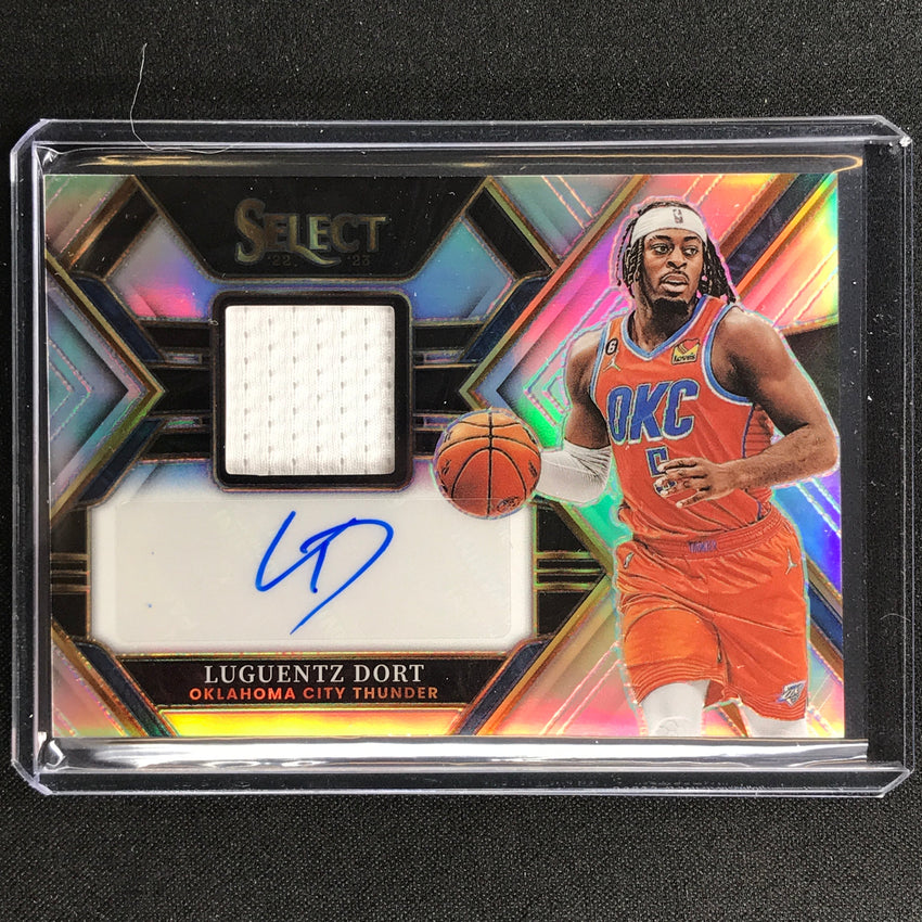 2022-23 Select Luguentz Dort Memorabilia Jersey Auto Silver Prizm 61/199