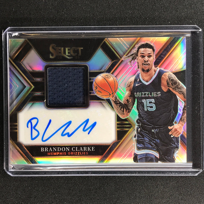 2022-23 Select Brandon Clarke Memorabilia Jersey Auto Silver Prizm 188/199