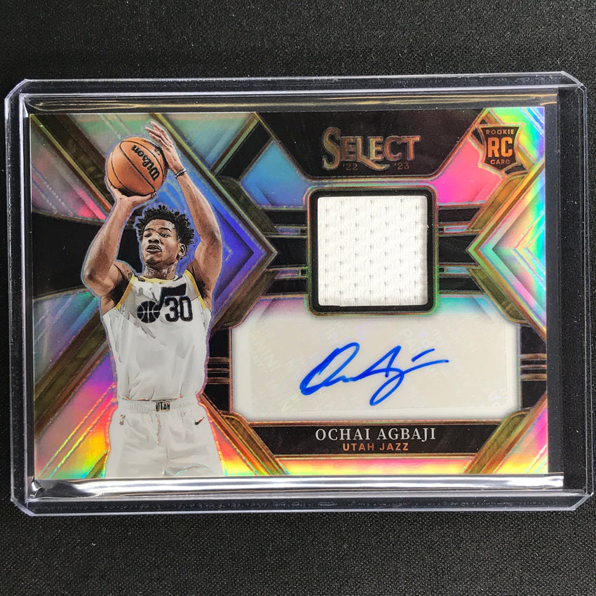2022-23 Select Ochai Agbaji Rookie Jersey Auto Silver Prizm 105/199