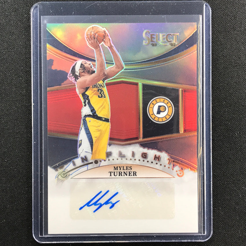 2022-23 Select Myles Turner In Flight Signatures Auto Red 73/99