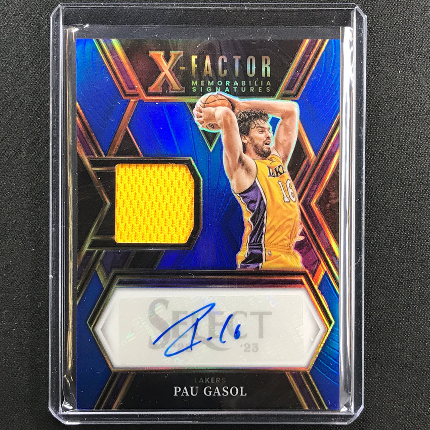 2022-23 Select Paul Gasol X-factor Memorabilia Signatures Jersey Auto Blue 33/49