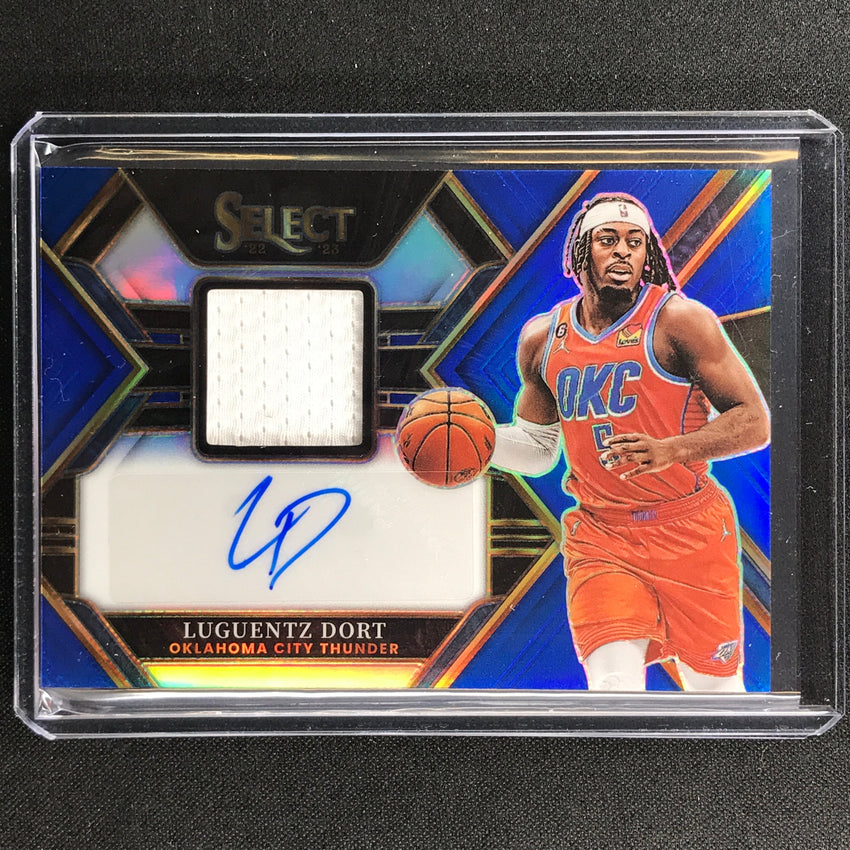 2022-23 Select Luguentz Dort Autographed Memorabilia Jersey Auto Blue 25/49