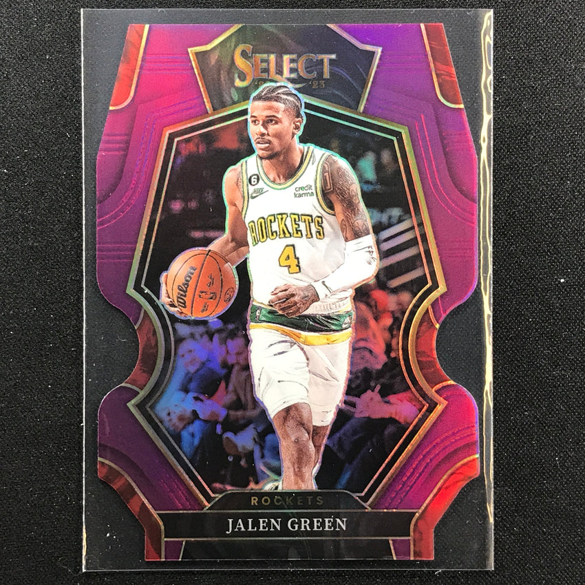 2022-23 Select Jalen Green Premier Level Purple Die-cut 9/99