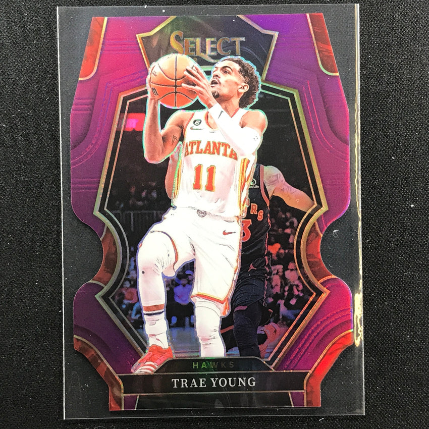 2022-23 Select Trae Young Premier Level Purple Die-cut 93/99