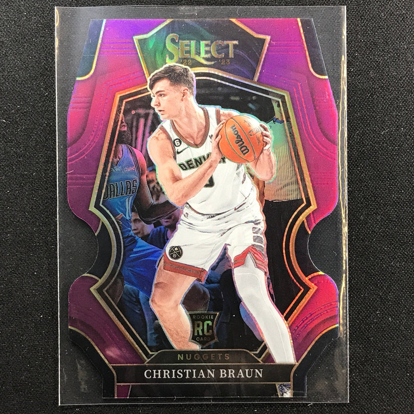 2022-23 Select Christian Braun Premier Level Rookie Purple Die-cut 68/99
