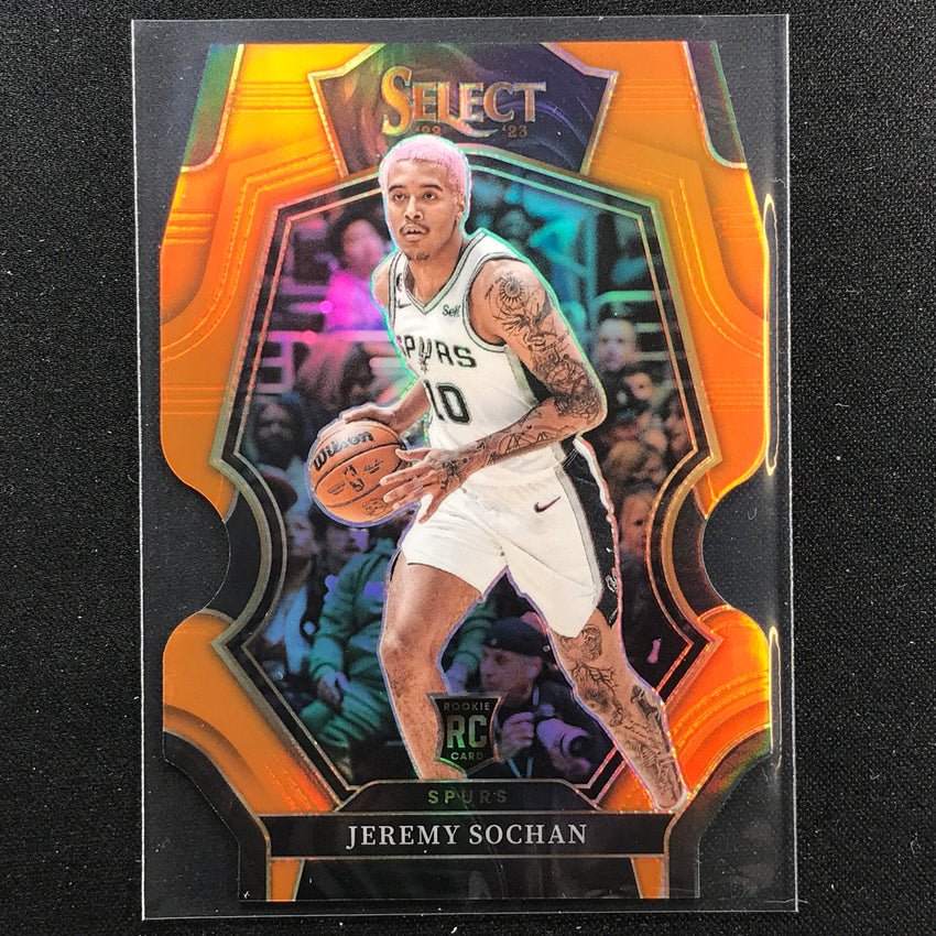 2022-23 Select Jeremy Sochan Premier Level Rookie Orange Die-cut 3/65