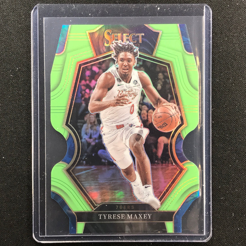 2022-23 Select Tyrese Maxey Premier Level Light Green Die-cut 1/49