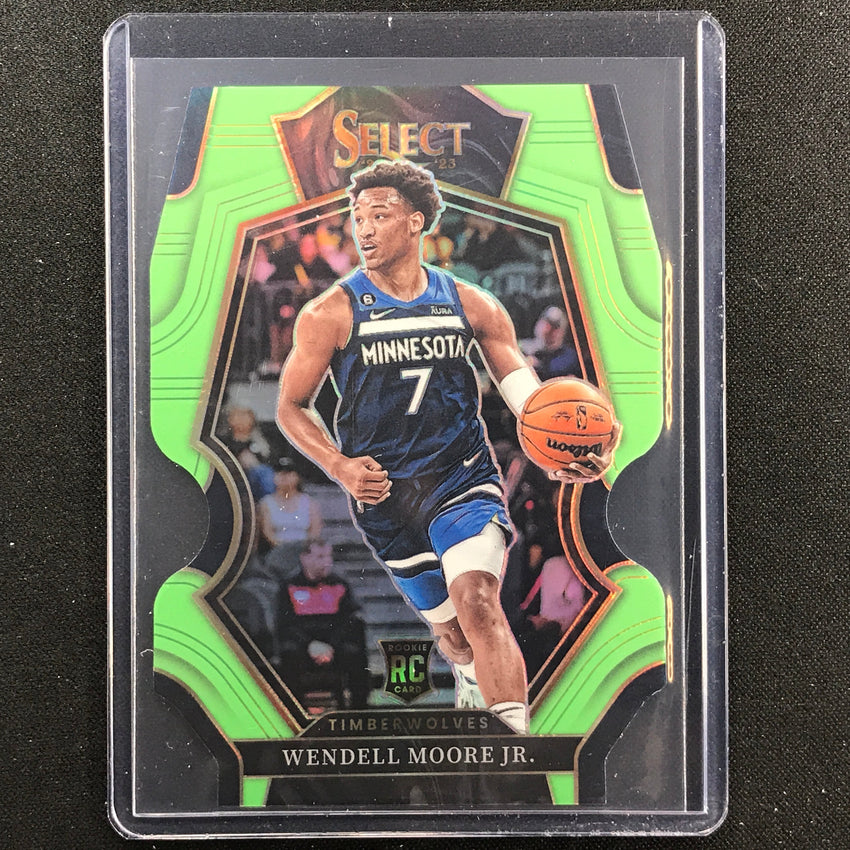 2022-23 Select Wendell Moore Jr. Premier Level Rookie Light Green Die-cut 6/49