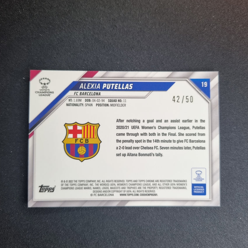 2021-22 Topps Chrome Uefa Ucl Womens Alexia Putellas Gold 42/50