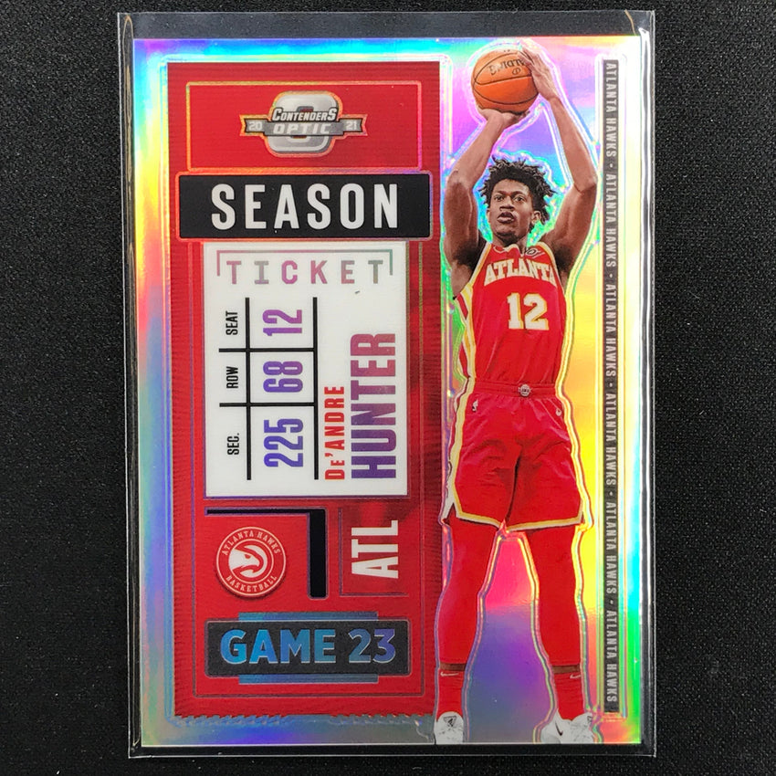 2020-21 Contenders Optic Deandre Hunter Season Ticket Silver Prizm No 24