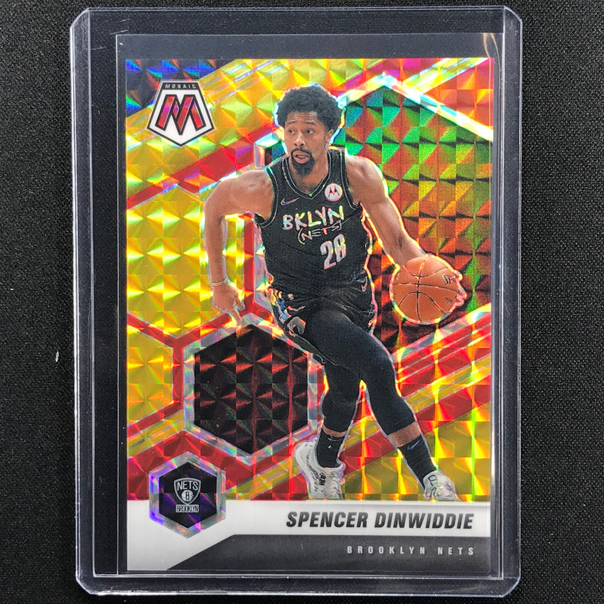 2020-21 Mosaic Spencer Dinwiddie Choice Fusion Red And Yellow 68/88