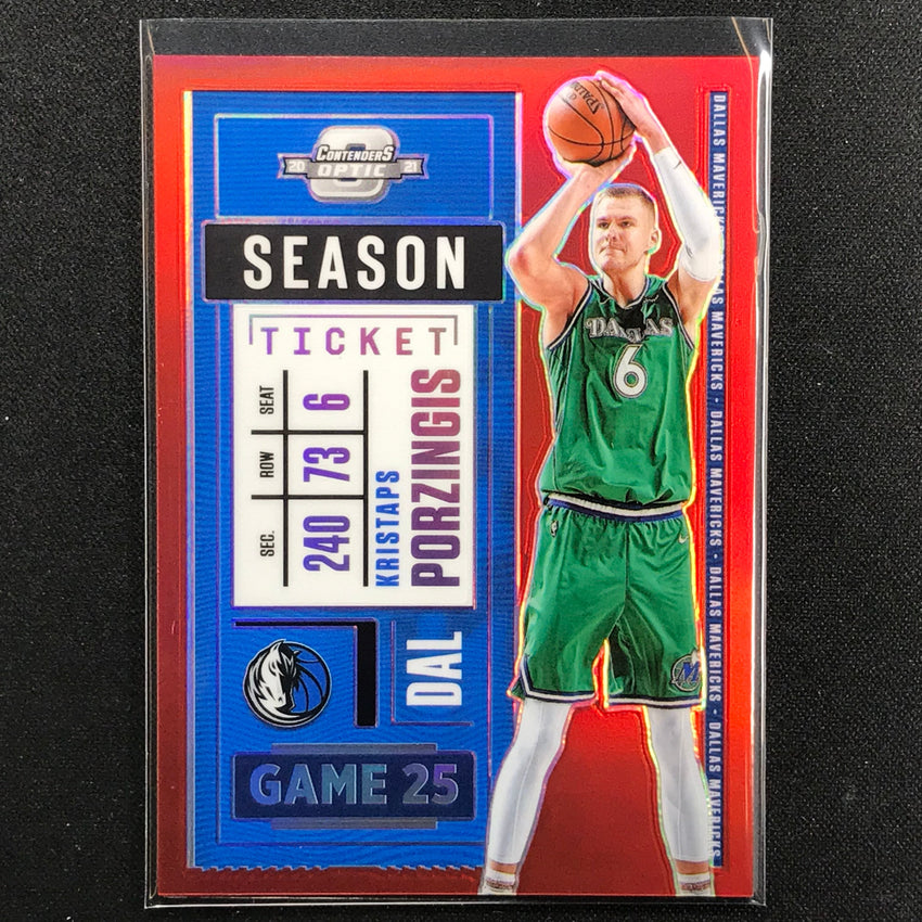 2020-21 Contenders Optic KRISTAPS PORZINGIS Season Ticket Red #42