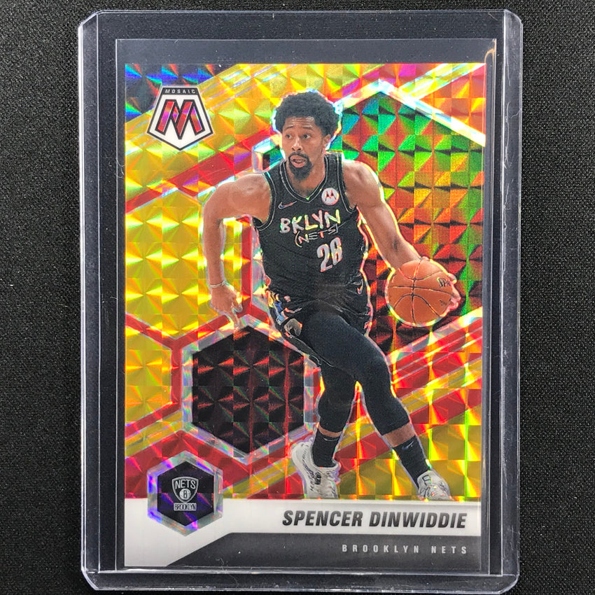 2020-21 Mosaic Spencer Dinwiddie Choice Fusion Red And Yellow 38/88