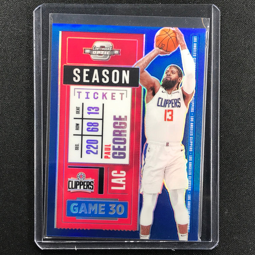 2020-21 Contenders Optic Paul George Season Ticket Blue 12/99