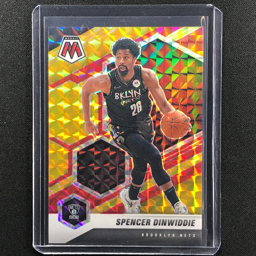 2020-21 Mosaic Spencer Dinwiddie Choice Fusion Red And Yellow 42/88
