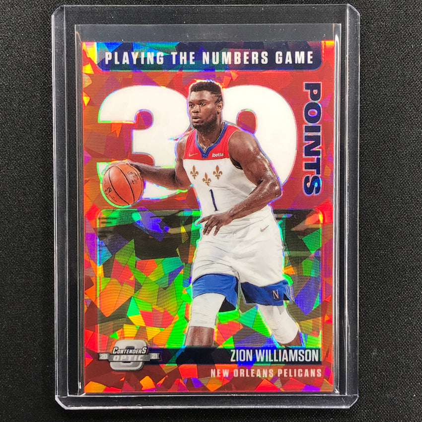 2020-21 Contenders Optic Zion Williamson Playing Number Game Red Cracked Ice No 15