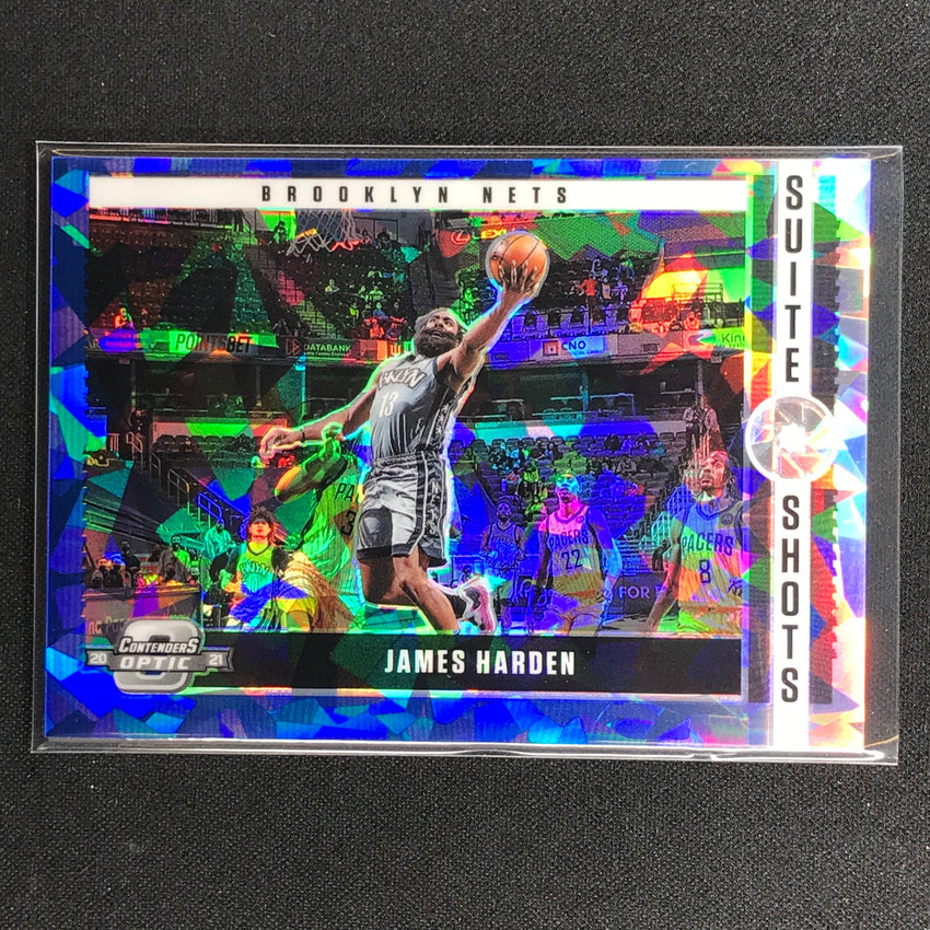 2020-21 Contenders Optic JAMES HARDEN Suite Shots Blue Cracked Ice #13