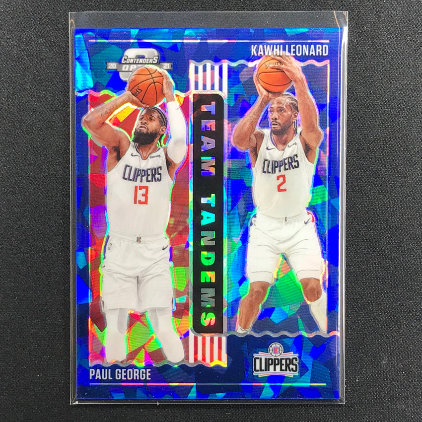 2020-21 Contenders Optic PAUL GEORGE KAWHI LEONARD Team Tandems Blue Ice #11