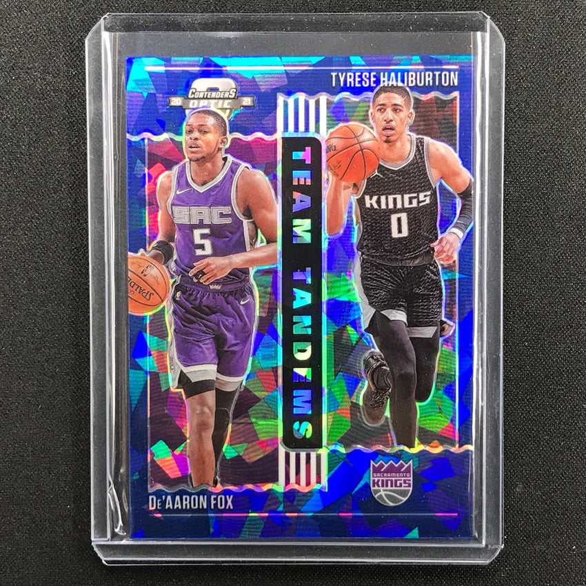 2020-21 Contenders Optic Deaaron Fox Tyrese Haliburton Team Tandems Blue Ice 19