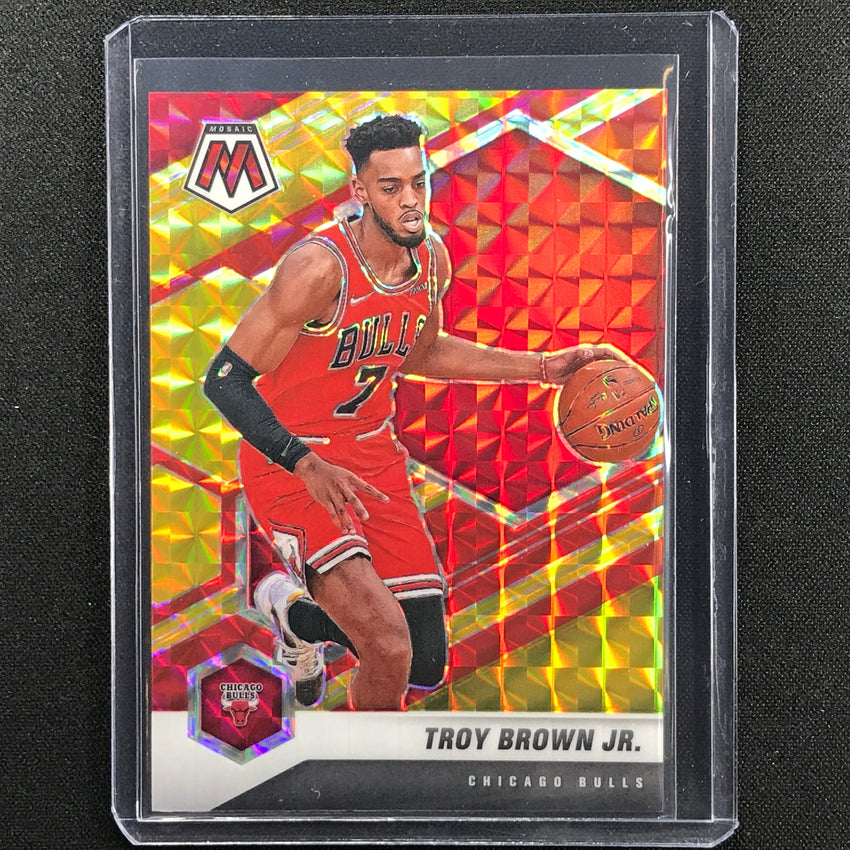2020-21 Mosaic Troy Brown Jr. Choice Fusion Red And Yellow 75/88