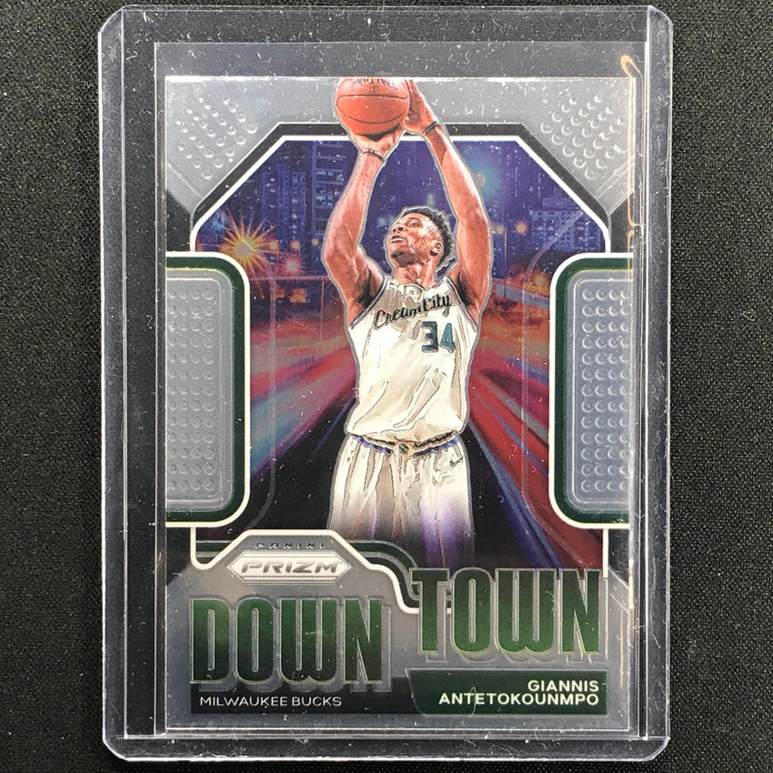 2020-21 Prizm Giannis Antetokounmpo Downtown Bound Base No 19