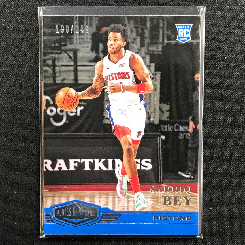 2020-21 Chronicles Saddiq Bey Plates And Patches Rookie Base 190/249