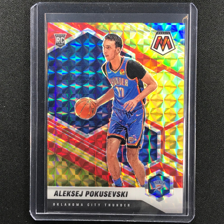 2020-21 Mosaic Aleksej Pokusevski Choice Fusion Red And Yellow Rookie 18/88