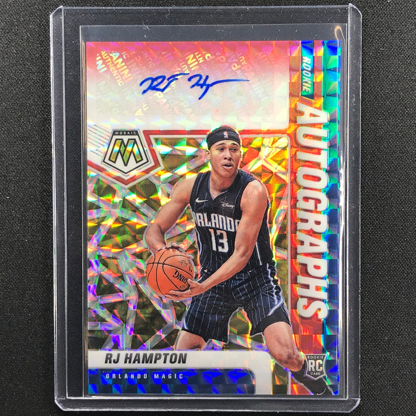2020-21 Mosaic Rj Hampton Choice Fusion Red And Yellow Rookie Auto No Rjh