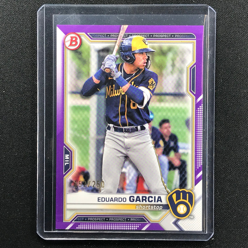 2021 Bowman Draft Eduardo Garcia Paper Prospect Purple 152/250