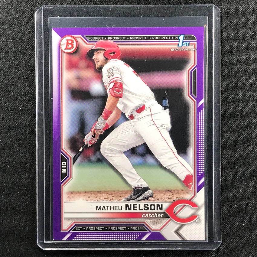 2021 Bowman Draft Matheu Nelson Paper Prospect 1st Bowman Purple 182/250