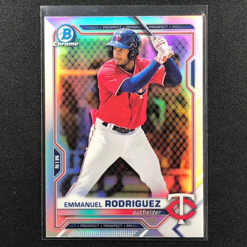 2021 Bowman Draft Emmanuel Rodriguez Chrome Prospect Refractor No 55