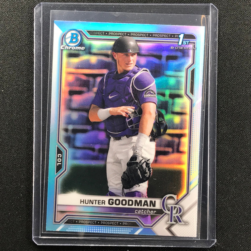 2021 Bowman Draft Hunter Goodman Chrome Prospect 1st Bowman Sky Blue No 66