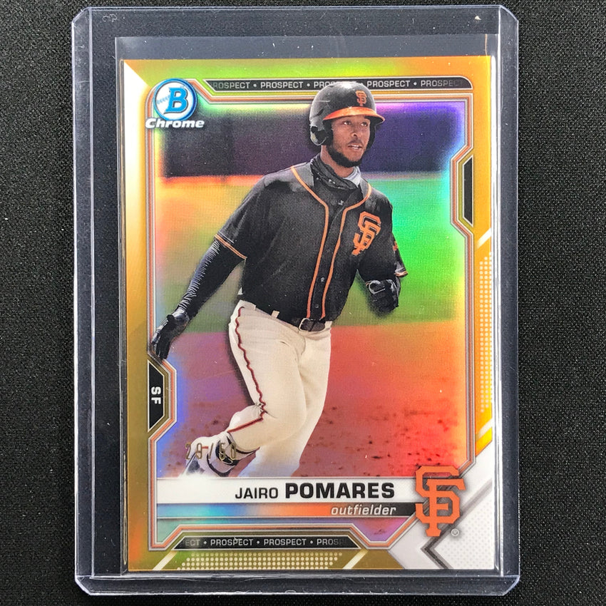 2021 Bowman Draft Jairo Pomares Chrome Prospect Gold 29/50