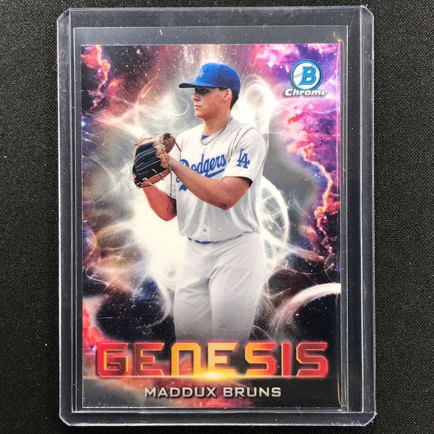 2021 Bowman Draft MADDUX BRUNS Chrome Prospect Genesis #15
