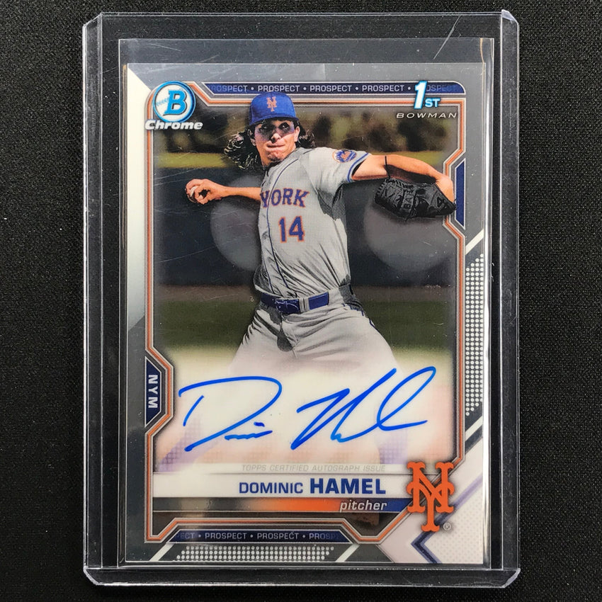 2021 Bowman Draft Dominic Hamel Chrome Prospect 1st Bowman Auto No Dh