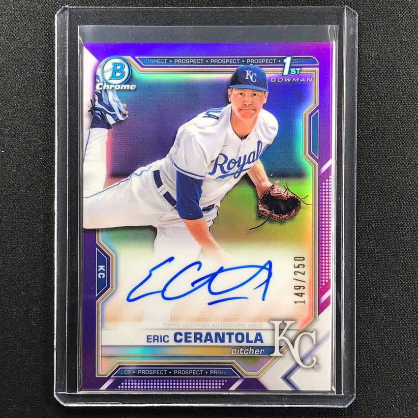 2021 Bowman Draft Eric Cerantola Chrome Prospect 1st Bowman Auto Purple 149/250