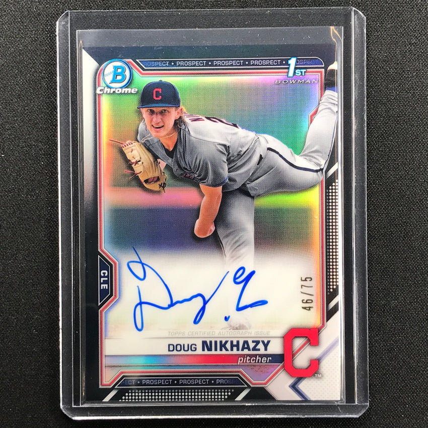 2021 Bowman Draft Doug Nikhazy Chrome Prospect 1st Bowman Auto Black 46/75