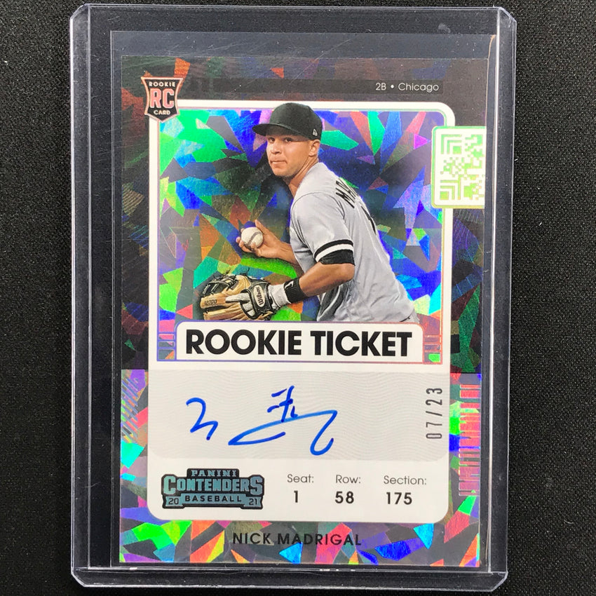 2021 Contenders Nick Madrigal Rookie Ticket Auto Variation A Cracked Ice 7/23