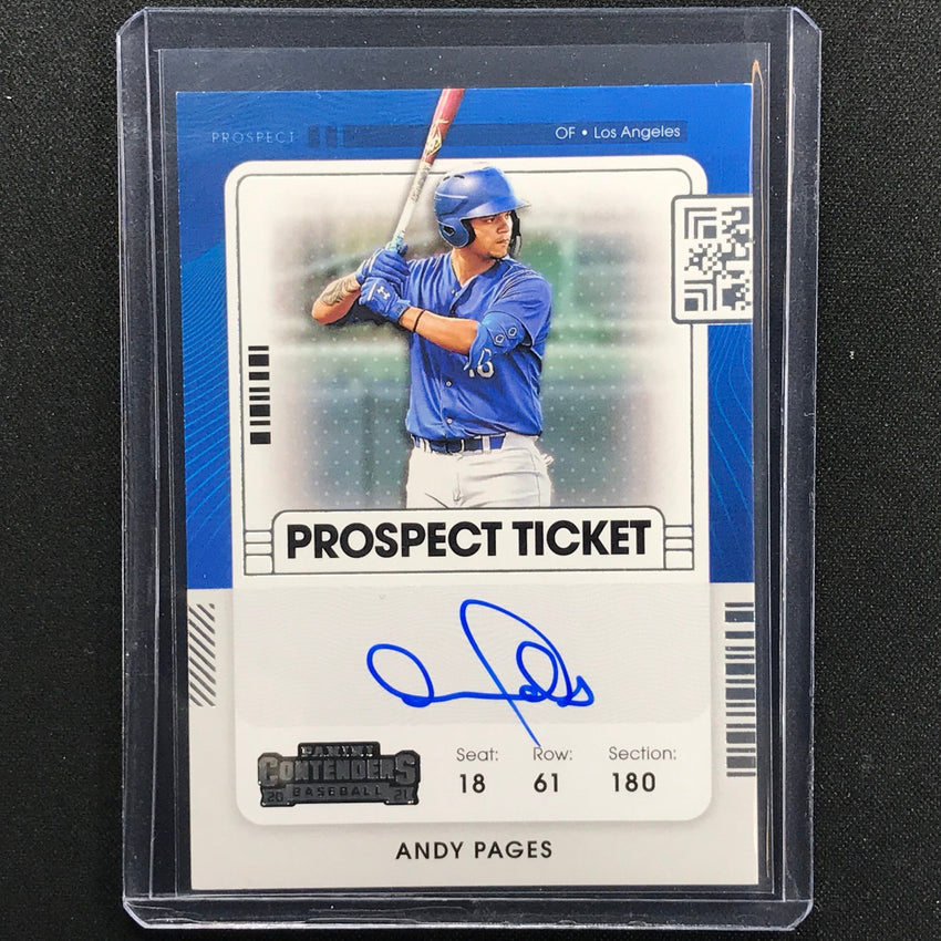 2021 Contenders Andy Pages Prospect Ticket Auto No Ap