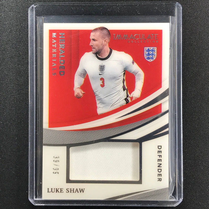 2021 Immaculate Luke Shaw Heralded Materials Jersey 39/99