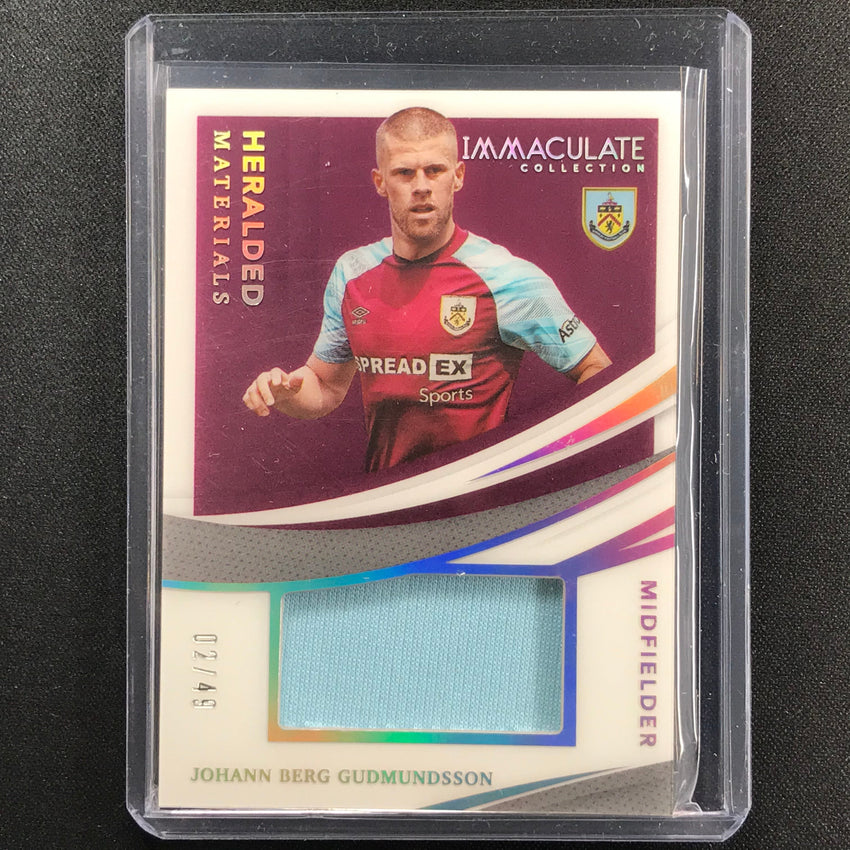 2021 Immaculate Johann Berg Gundmundsson Heralded Materials Jersey Silver 2/49