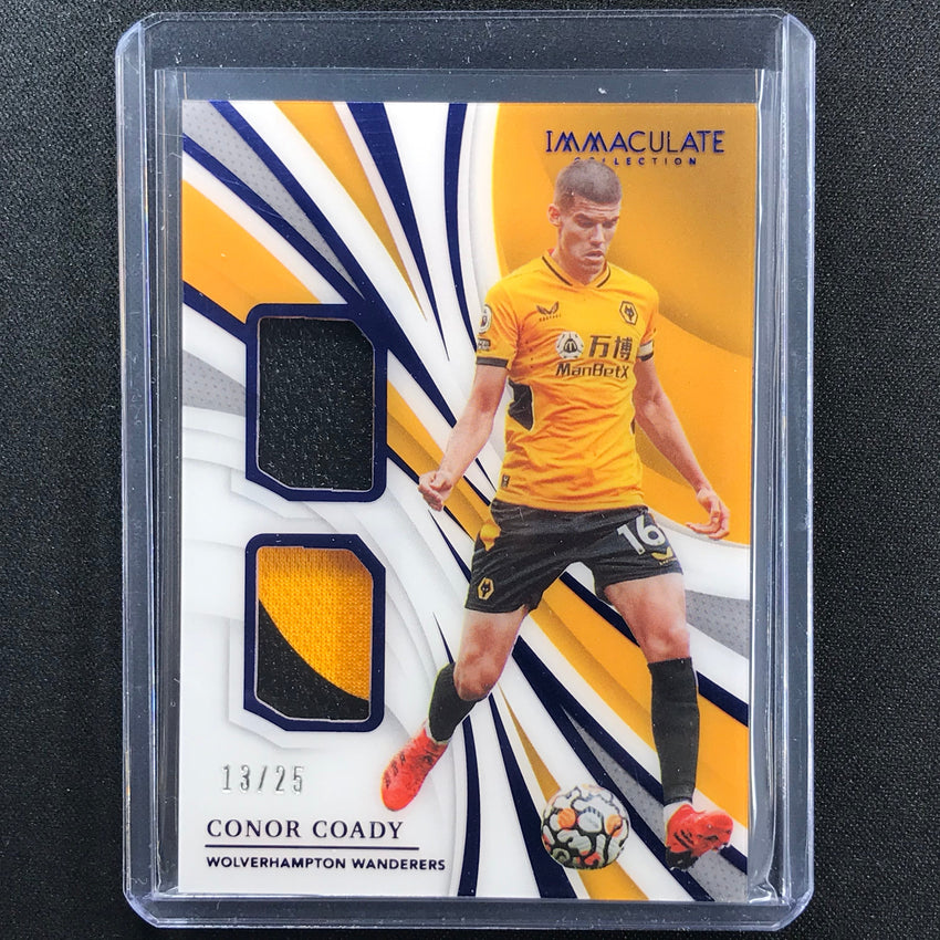 2021 Immaculate Conor Coady Dual Patches Sapphire 13/25